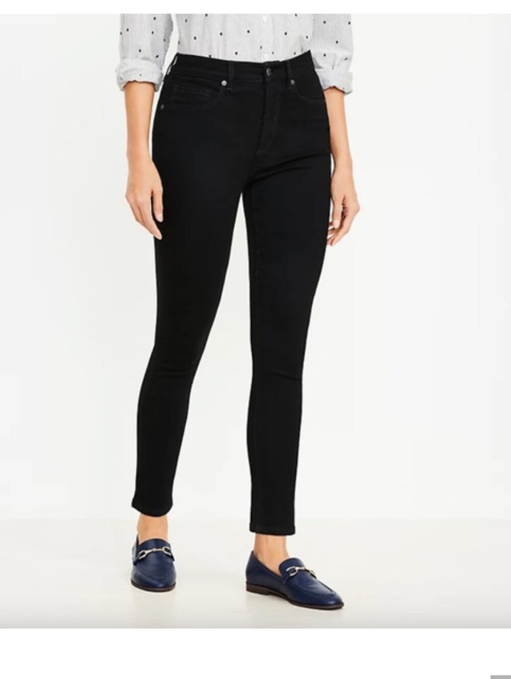Loft Black The Curvy Skinny High Rise Jeans